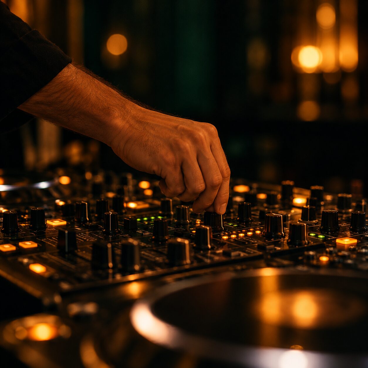Hands on the mixer